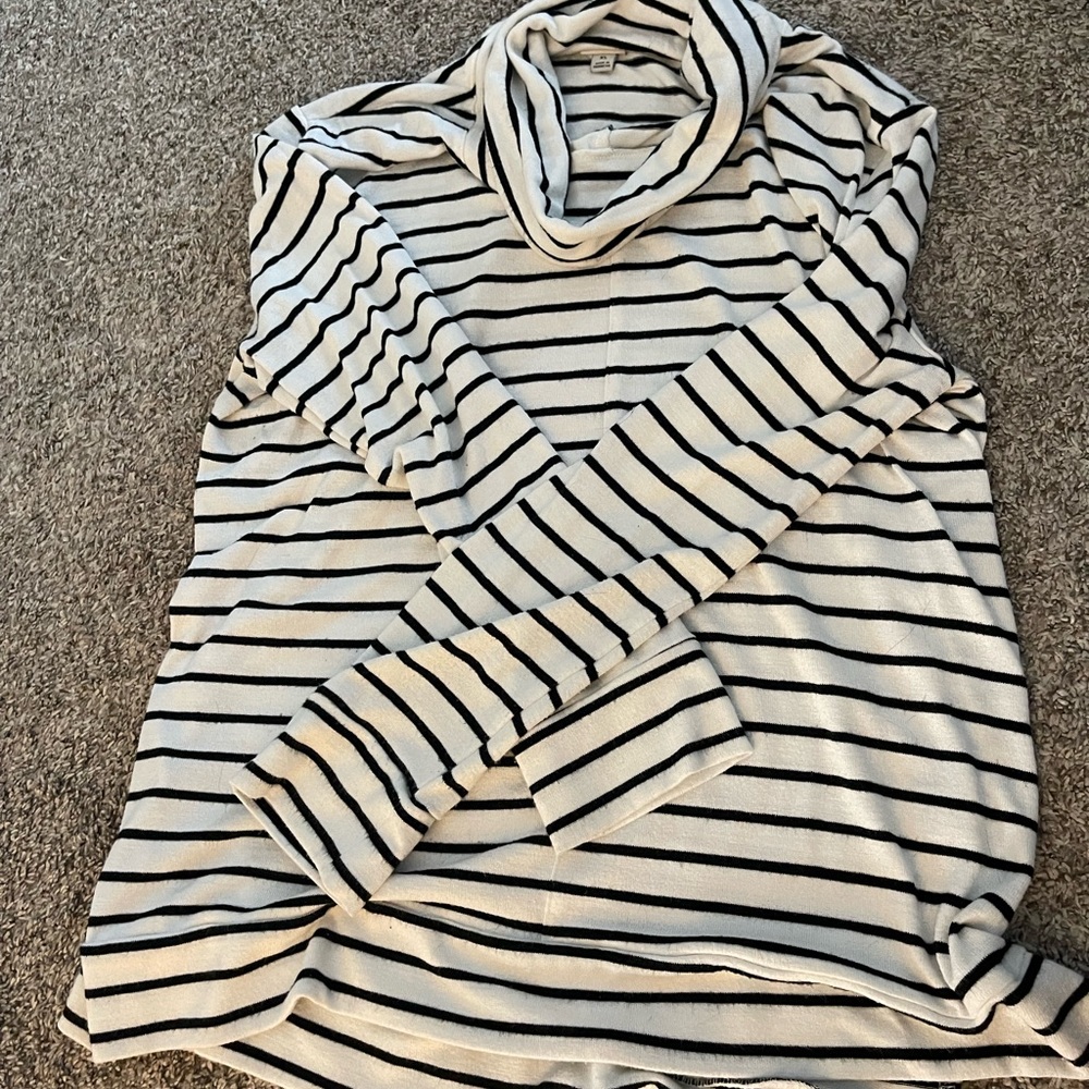 Striped turtle neck sweater